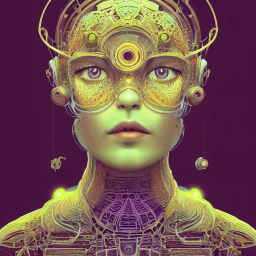 Image similar to beautiful symmetrical face portrait android woman time machine axonometric mechanical fantasy intricate elegant highly detailed in volumetric void of latent space lush flowers intricate jewellery, realm of the gods golden turquoise steampunk, axonometric high contrast cinematic light, mystical shadows, digital painting, sharp focus, octane render, photographic, concept art, artist leonardo davinci, unreal engine 8 k