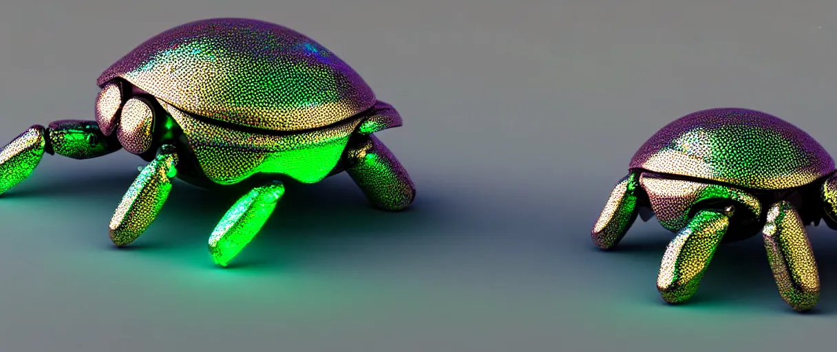 Image similar to highly detailed 3d render holographic cyborg scarab! jeweled gorgeous dramatic neon lighting octane low angle hd 8k sharp shallow depth of field