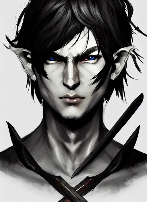 Half body portrait of a young prodigy elven male | Stable Diffusion ...