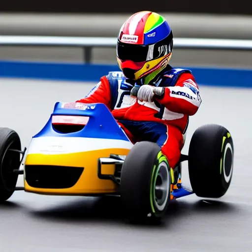 Prompt: fernando alonso winning olympic karting gold, at the 2 0 2 8 la olympics