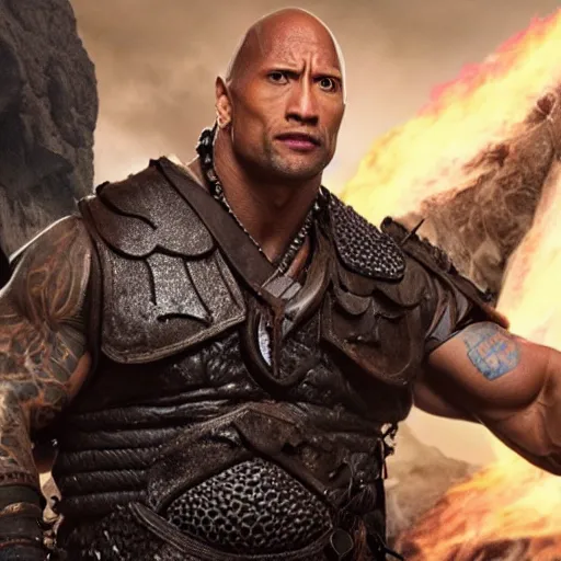 Prompt: dwayne johnson as a dungeons and dragons wizard, 4 k, detailed