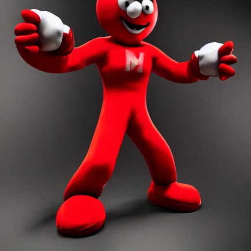 Prompt: eminem as the red m character, round red m & m figure, m & m mascot, m & m figure, m & m plush, m & m candy dispenser, unreal engine, studio lighting, figurine, unreal engine, volumetric lighting, artstation, cosplay