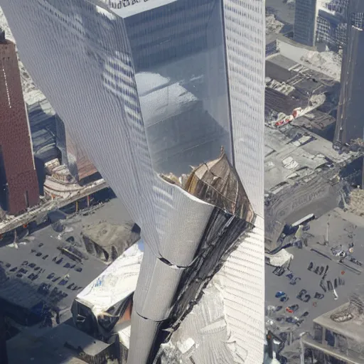 a paper airplane crashing into world trade center | Stable Diffusion