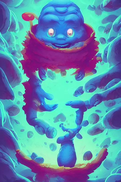 Image similar to smurf ghost creature animal sushi cristal very big eye roots cactus elemental flush of force nature micro world fluo fishscale, behance hd by jesper ejsing, by rhads, makoto shinkai and lois van baarle, ilya kuvshinov, rossdraws radiating a glowing aura global illumination ray tracing hdr