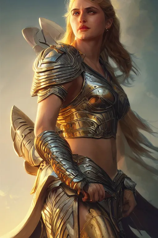 Image similar to amazon valkyrie athena, d & d, fantasy, portrait, highly detailed, headshot, digital painting, trending on artstation, concept art, sharp focus, illustration, art by artgerm and greg rutkowski and magali villeneuve