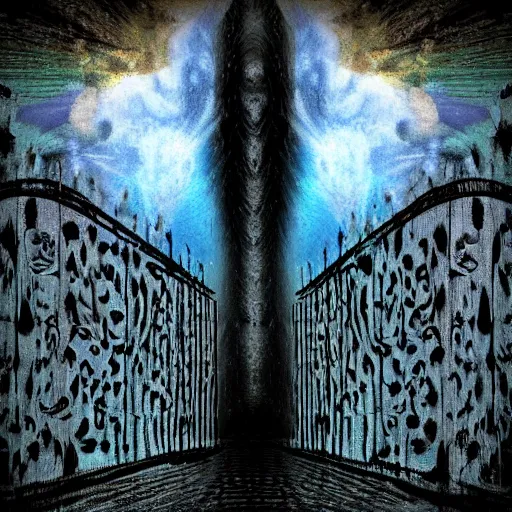 Image similar to the gates of heaven surreal abstract