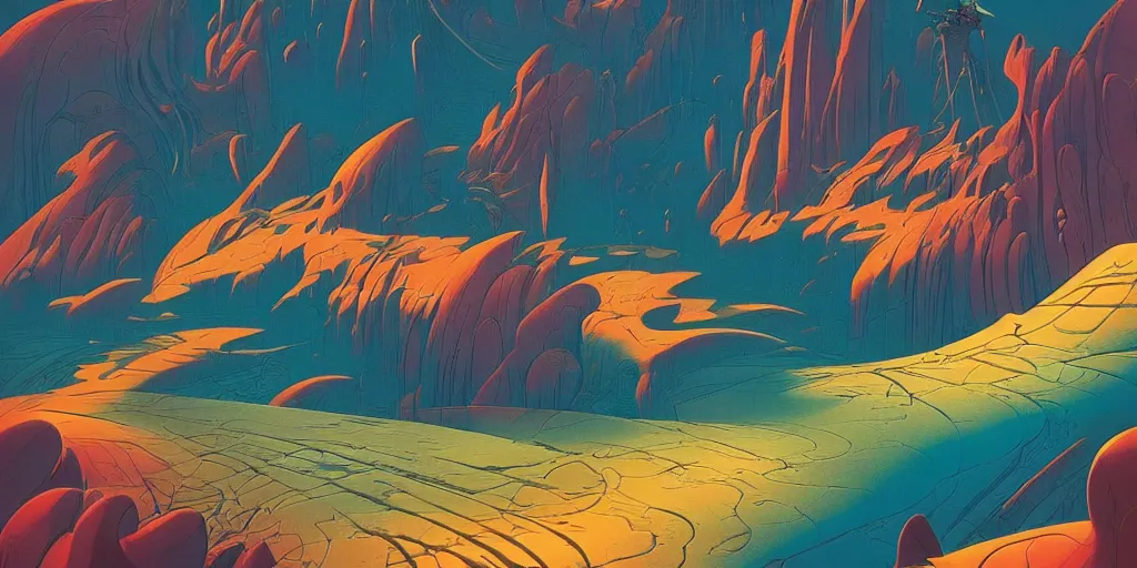 Prompt: breathtakingly beautiful ultrawide angle colour masterpiece dream by roger dean and kilian eng and jean giraud and beeple and greg hildebrandt and studio ghilbi, incredible sense of depth and perspective and clarity, weird abstract, 8 k