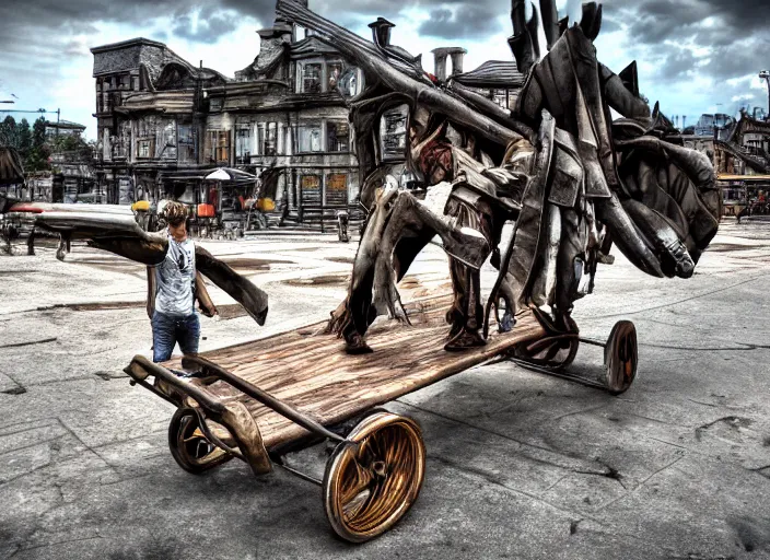 real life Cart Titan from Attack on Titan caught on | Stable Diffusion