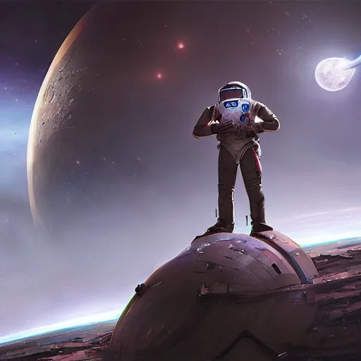 Image similar to a space doctor on a space computer, Matte painting , detailed painting, greg rutkowski