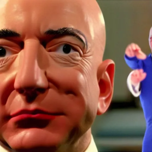 Image similar to Jeff Bezos as Mini-Me in Austin Powers, screen capture, 4k