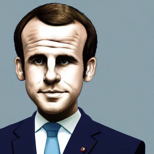 Prompt: portrait of a Macron made of €