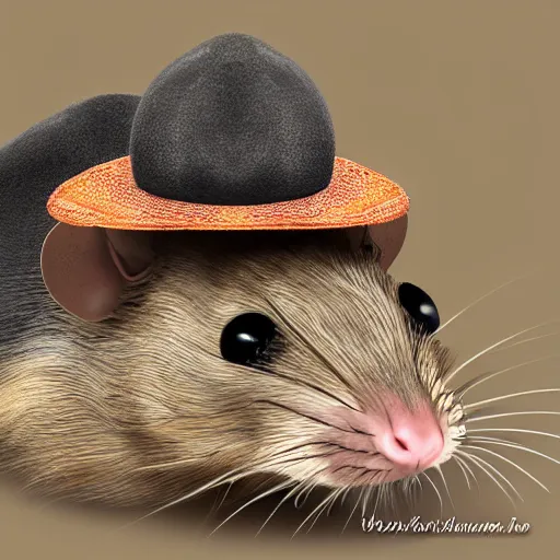 Image similar to a photorealistic rat wearing a sombrero hd photo