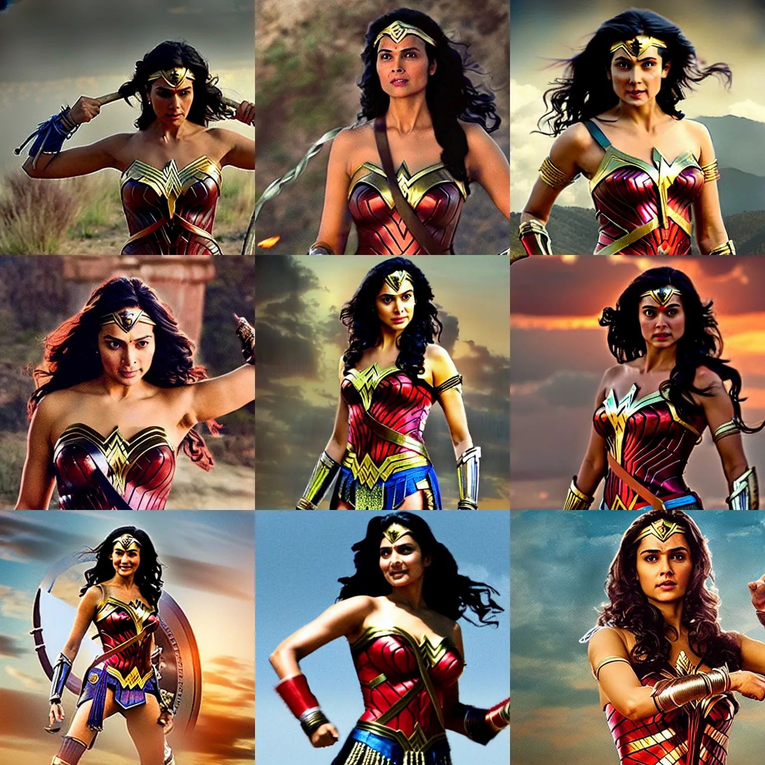 Prompt: An Indian Wonder Woman, film still from 'Wonder Woman'