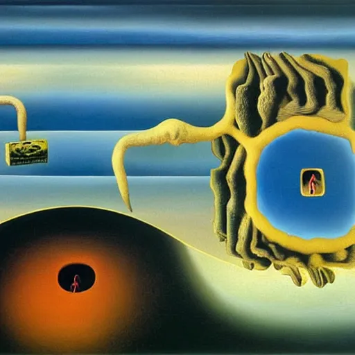 Image similar to inflation, money and supply chain hurting global population, abstract surreal oil painting by salvador dali - w 7 6 8