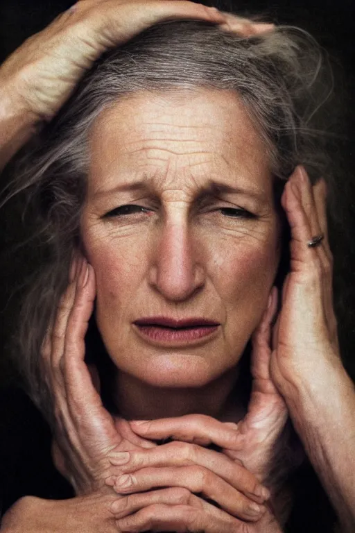 Image similar to tinnitus, by annie leibovitz