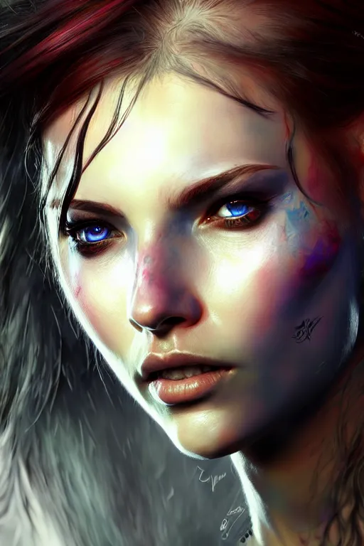 Image similar to Eir Stegalkin of Guild Wars 2, concept art, close-up, digital art, hyper-realistic, highly detailed