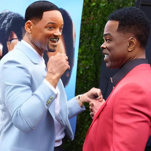 Image similar to 3 d printed will smith smacking chris rock