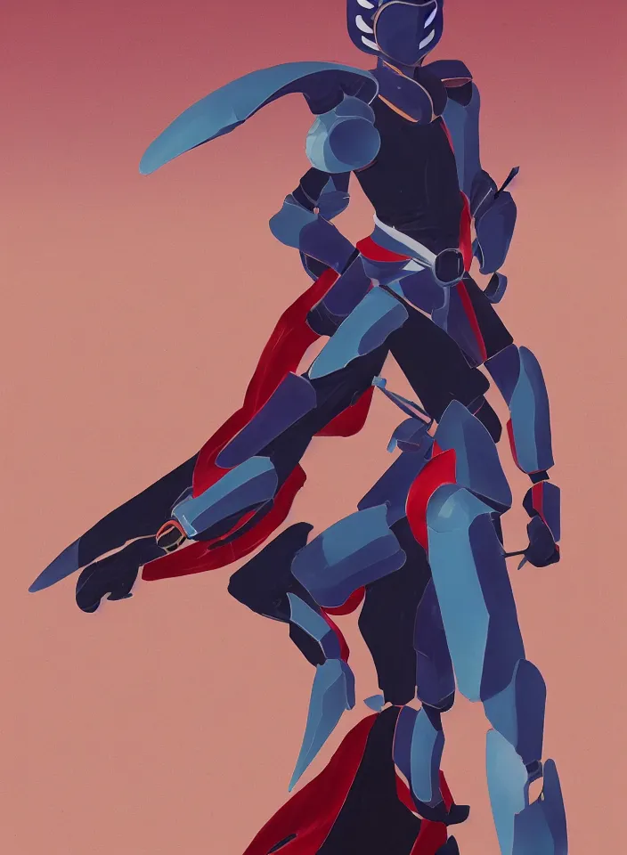 Image similar to sfumato renaissance oil painting of a ninja shaman, modern minimal isei miyake outfit, in the style of syd mead, jeremy cowart, concept art in the style of megaman x zero