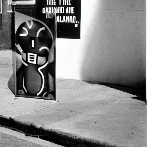 Image similar to a portrait ofMarvin the paranoid android the hitchhiker guide to the galaxy, photorealistic, by Garry Winogrand