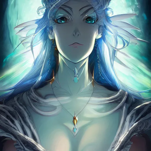 Image similar to portrait of tiamat the primordial mother of the sea of life, anime fantasy illustration by tomoyuki yamasaki, kyoto studio, madhouse, ufotable, trending on artstation