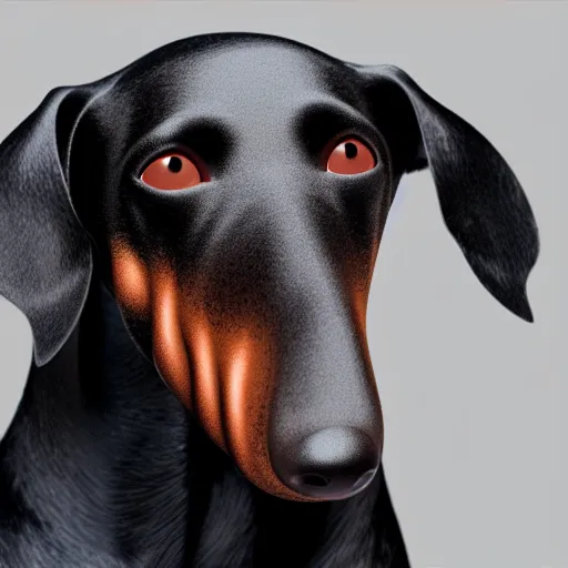 Image similar to photo of all black wiener dog wearing a mask. Matte photo, award winning. Octane render, 4k, 8k, unreal 5, very detailed, hyper control-realism, depth of field.