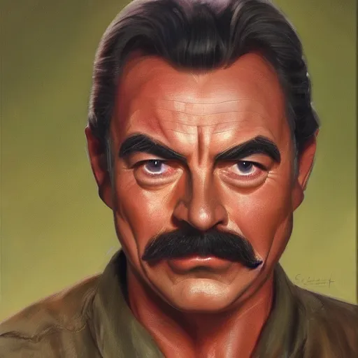 Prompt: ultra realistic head and shoulders portrait painting of tom selleck as a sphynx cat, art by frank frazetta, 4 k, ultra realistic, highly detailed, epic lighting