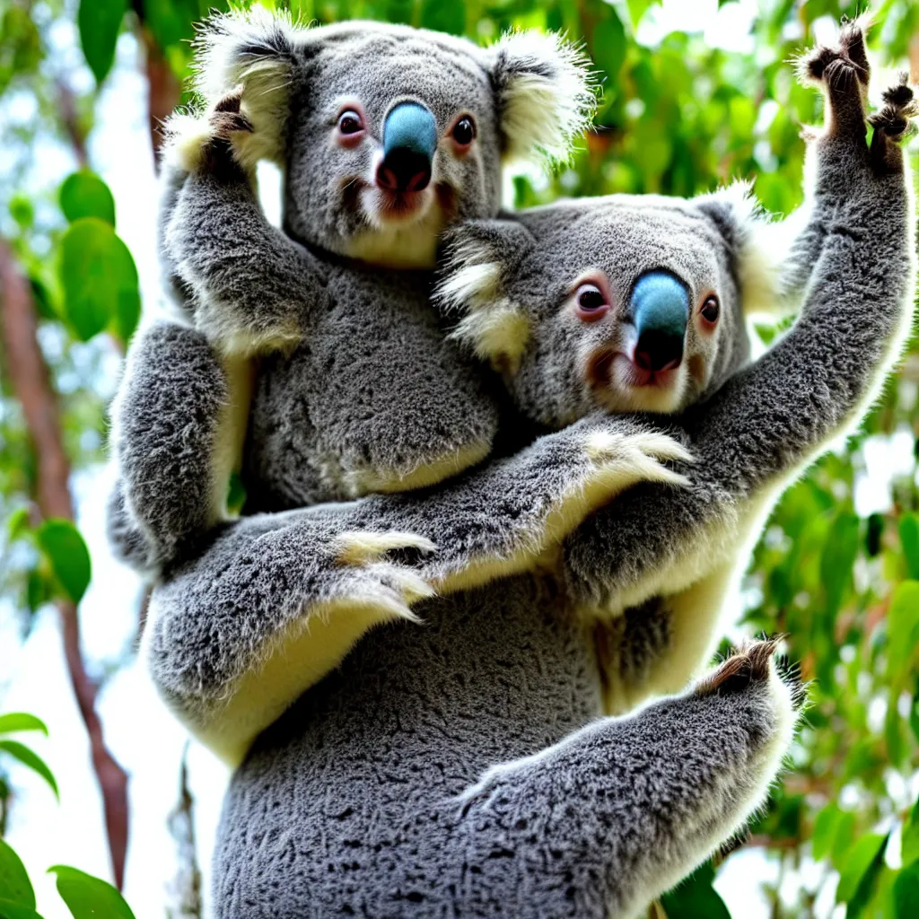 Prompt: koala bear waving hello