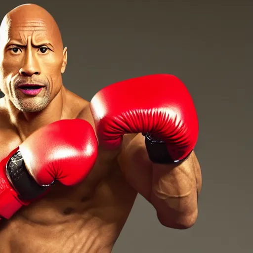 Image similar to Dwayne Johnson as boxer, promo