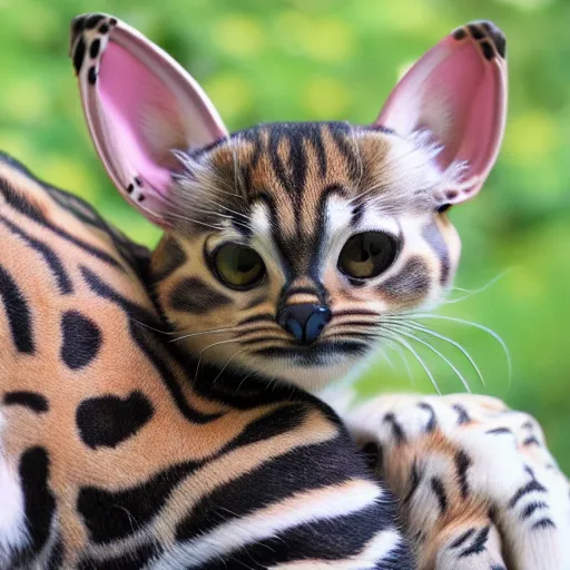 Prompt: Margay, with human ears!!!!!