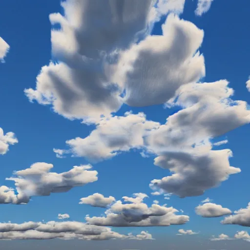 Prompt: 3 d clouds, sunny day