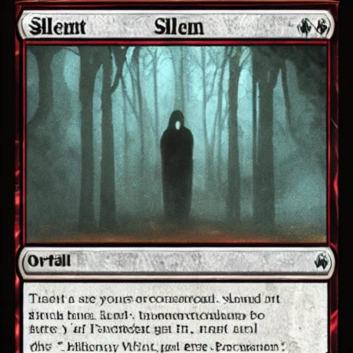 Image similar to silent hill as a magic the gathering card, realistic,