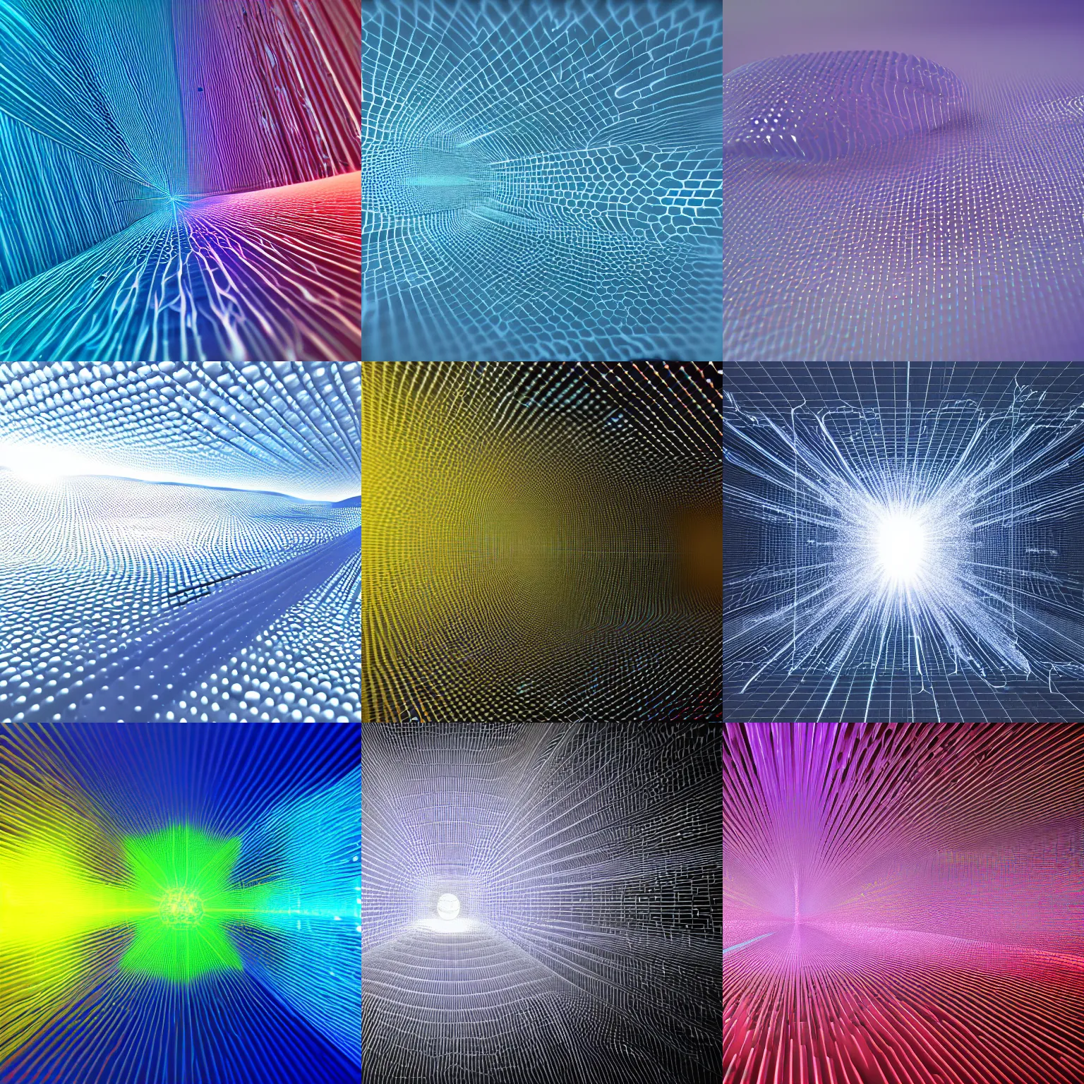 Prompt: omnidirectional light field quantum foam condensation, quantum wavetracing, webgl render, generative art, trending on artstation