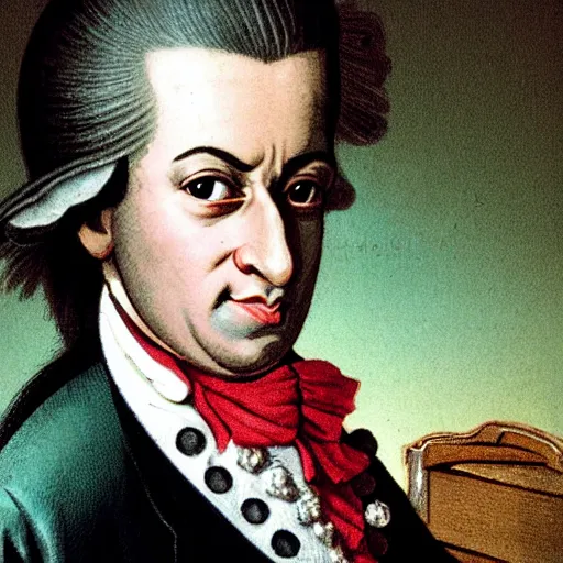 Image similar to boardwalk caricature of Mozart