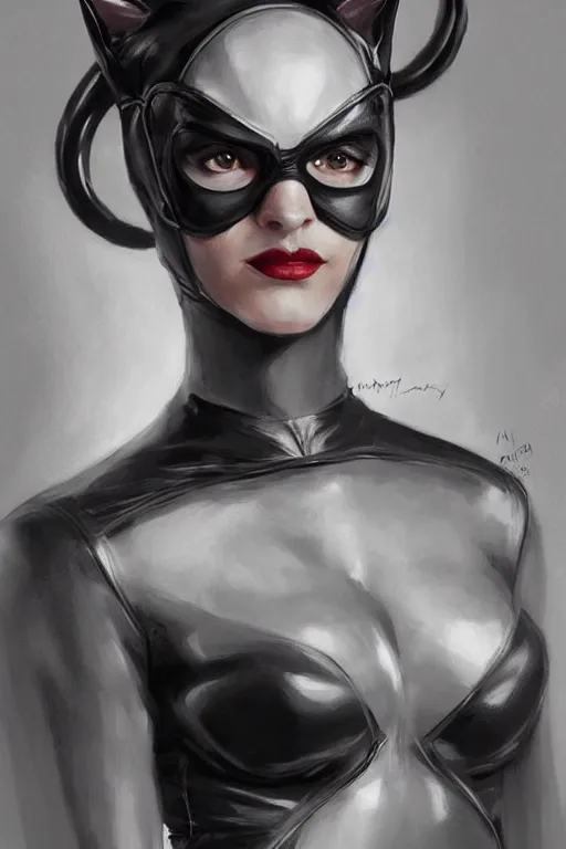 Image similar to portrait of Catwoman by Mandy Jurgens, trending on artstation