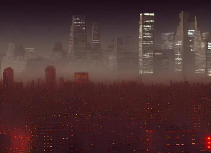 Image similar to cyberpunk scifi scene of san francisco skyline at night, artstation, matt painting, very detailed, maximalism, ambient occlusion, volumetric light, atmospheric haze, unreal engine, hyper realism, realistic shading, cinematic composition, realistic render, octane render, detailed textures, photorealistic, wide shot