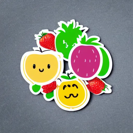 Image similar to cute sticker set of different fruits with legs