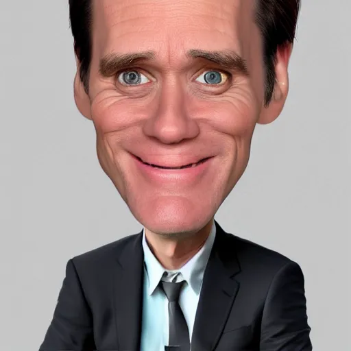 Image similar to caricature of jim carrey, hd, detailed, 4 k, award winning