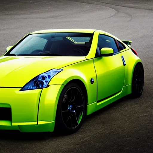 Prompt: a neon glowing nissan 3 5 0 z