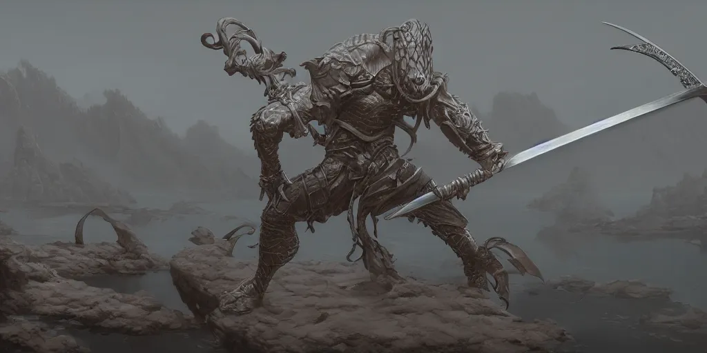 Image similar to sword design, shortsword, art by gerald brom, greg rutkowski and artgerm and james jean and zdzisław beksinski, 8 k, unreal engine, c 4 d