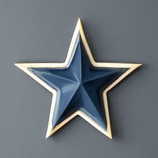 Image similar to dark blue ceramic star shape, photograph