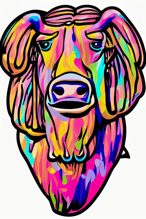 Prompt: A portrait of a dictator bull, sticker, highly detailed, colorful, illustration, smooth and clean vector curves, no jagged lines, vector art, smooth