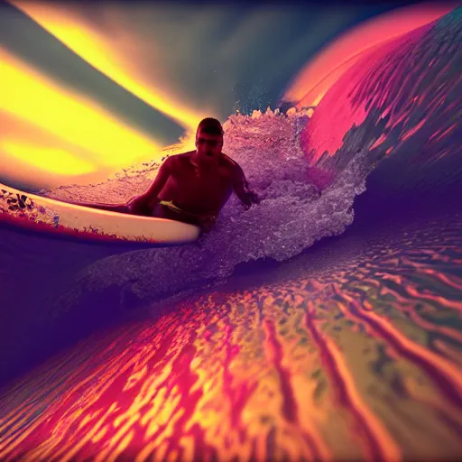 Image similar to psychedelic surfing, octane render