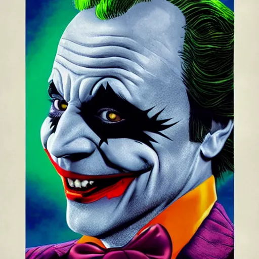Image similar to bill murray as the joker in batman, promotional art, movie poster
