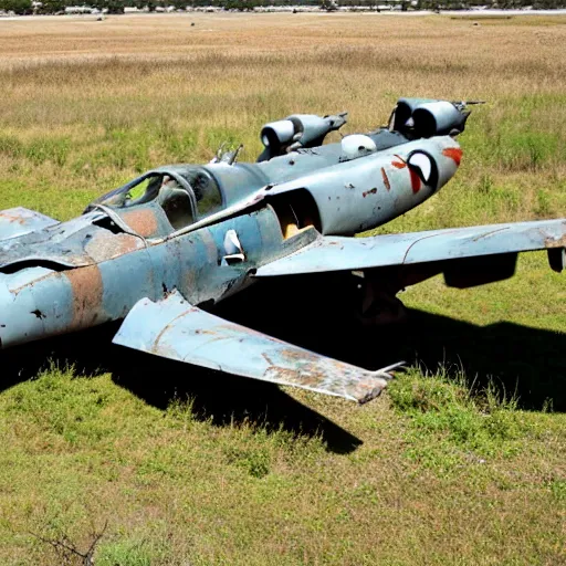 Image similar to derelict A10 warthog jet in the boneyard