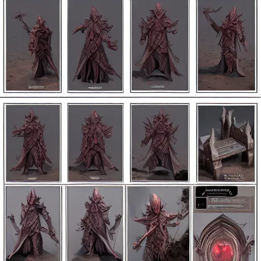 Image similar to arch lich design, dnd character sheet, Moebius, Greg Rutkowski, Zabrocki, Karlkka, Jayison Devadas, Phuoc Quan, trending on Artstation, 8K, ultra wide angle, zenith view, pincushion lens effect.