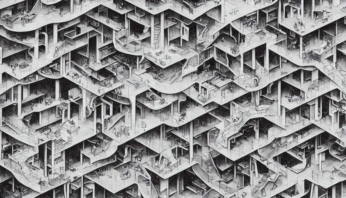 M C Escher Impossible Architecture Stable Diffusion