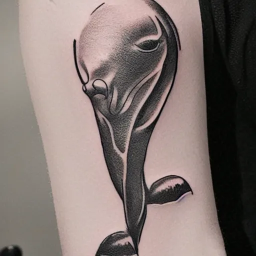 Prompt: concept tattoo design, stencil, whale