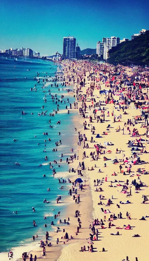 Prompt: instagram photo of a sunny day on copacabana beach