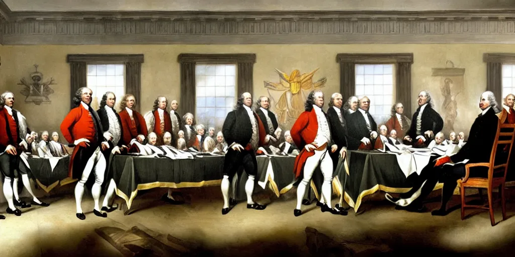 Image similar to founding fathers of the usa, muscular