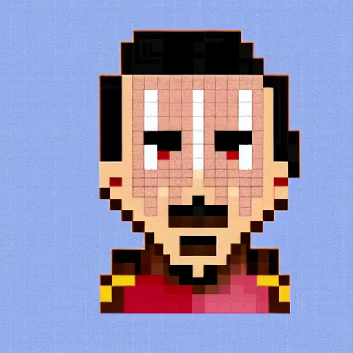 Image similar to xavi hernandez as pixel art